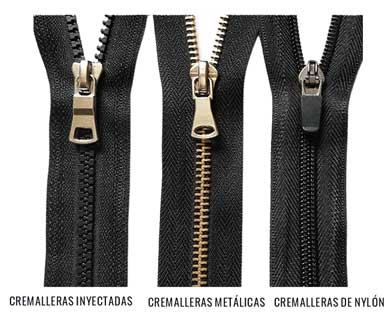tipos-de-cremalleras diferentes tipos de cremalleras